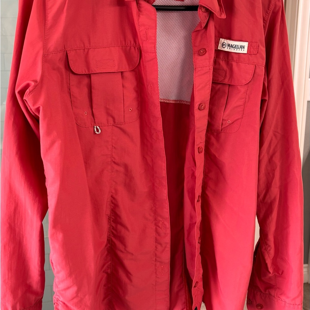 Magellan Red Button-Up Shirt